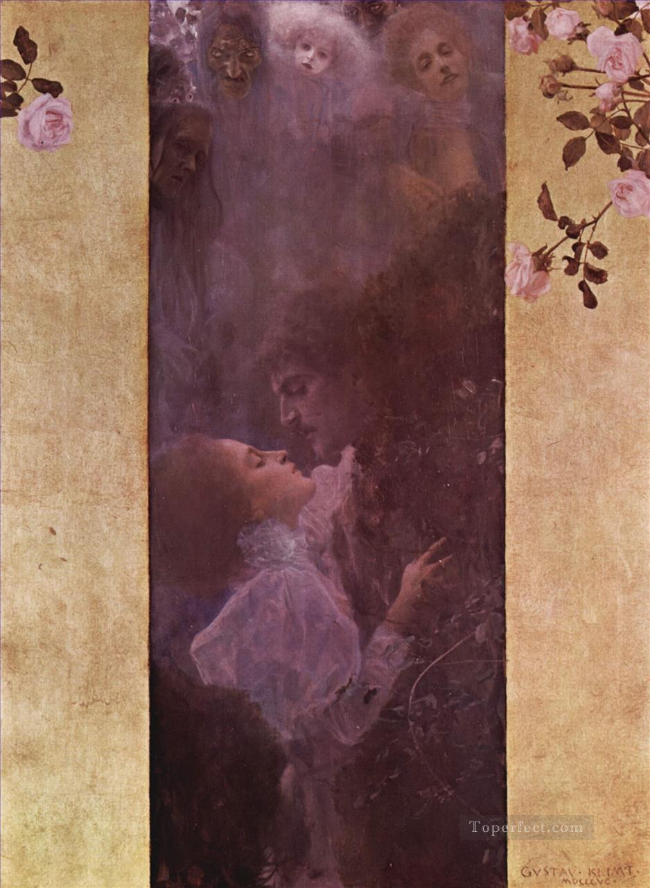 Die Liebe Symbolism Gustav Klimt Oil Paintings